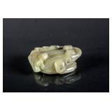 Chinese Celadon Jade Carved Frog Toggle