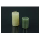 2 Pc Chinese Hetian Jade Carved Beads