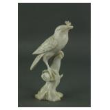 Chinese Milky White Hetian Jade Carved Bird Figure