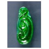 Burma Green Jadeite Carved Lingzhi Pendant