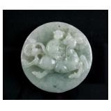 Burma Green Jadeite Ma Shang Feng Hou Pendant