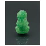 Chinese Green Jadeite Guanyin Pendant