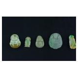 5 PC Assorted Chinese Jadeite & Hardstone Pendants