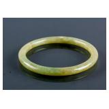 Burma Brownish Green Jadeite Carved Thin Bangle