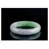 Burma Green and Lavender Jadeite Carved Bangle