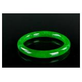 Burma Green Jadeite Carved Bangle