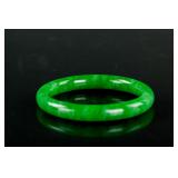 Burma Green Jadeite Carved Bangle