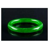 Burma Green Jadeite Carved Bangle