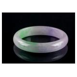 Burma Green & Lavender Jadeite Bangle Grade A Cert