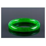 Burma Green Jadeite Carved Bangle GIA Certificate