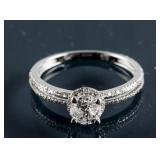 14k White Gold Diamond Halo Ring CRV$6660