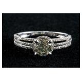 14k White Gold 0.71ct Diamond & 0.18ct Ring