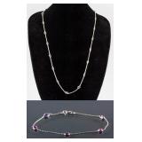 Set of Mutli-Gemstone Necklace & Sapphire Bracelet