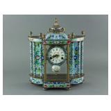 French Cloisonne Table Clock Working Condition