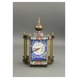 Germany Cloisonne Clock Germany 1883 Mk Worked