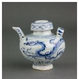 Chinese Blue and White Porcelain Dragon Water Pot