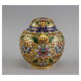 Chinese Gilt Bronze Cloisonne Jar with Cover