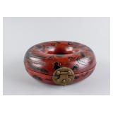 Chinese Red Lacquer Wood Round Tube Box