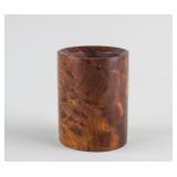 Chinese Burl Wood Carved Brush Pot