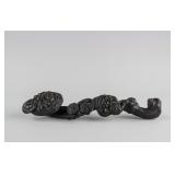 Chinese Black Zitan Wood Carved Ruyi Scepter