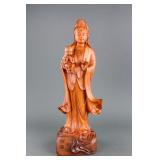 Chinese Fine Wood Carved Guanyin Statue