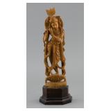 Sandalwood Carved Indian Hindu Deity Krishna