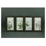 4 Pc Porcelain Plaques Liu Yucen 1882-1940