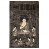 Chinese Shakyamuni Buddha Gilt Thanka Painting