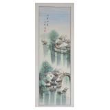 Mei Sun Chinese Watercolour Hanging Scroll