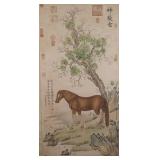 Wang You Dun 1692-1758 Watercolour Paper Scroll