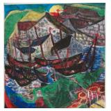 Xu Zhong Fang Chinese Acrylic Abstract Folk Art