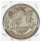 1951 Canada 50 Cents Silver (.8000) Coin KM-45