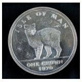 1 Crown Isle of Man Manx Cat Silver Coin KM-18A