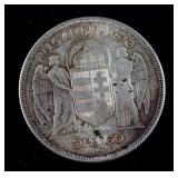 1930 Hungary 5 Pengo Silver (.640) Coin KM-512