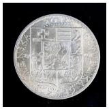 1937 Czechoslovakia 20 Korun Silver Coin KM-18