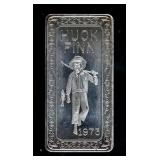 Huck Finn Fine Silver (.999) Art Bar ONE-7 (1973)