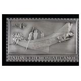 U.S. 6 cent, Haida Ceremonial Canoe Silver Art Bar