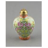 18/19th C. Falangcai Snuff Bottle Qianlong Mark