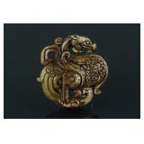 Chinese Archaic Jade Carved Dragon Pendant