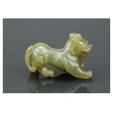 Chinese Green Old Jade Carved Dog