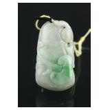 Chinese Fine Green Jadeite Pendant w/ Certificate