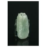 Chinese Fine White Jadeite Carved Pendant w/ Cert