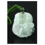 Chinese Green & 3 Colour Jadeite Carved Pendant