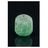 Chinese Green Jadeite Carved Buddha Pendant