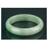 Burma Green Jadeite Carved Bangle