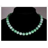 Chinese Fine Green Jadeite Necklace