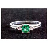 0.30ct Emerald & Diamond Ring CRV$1950