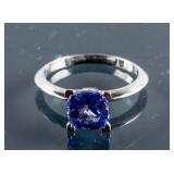 10k Gold 1.95ct Square Cut Violet Tanzanite Ring