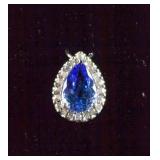 14k Gold 2.1ct Tanzanite and Diamond Pendant