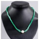 Gradient Green Agate Pearl Necklace RV$400